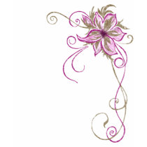 Magenta & Gold Hand-drawn Flower T-Shirt by SnowflakeDesign Magenta & Gold Hand-drawn Flower T-Shirt