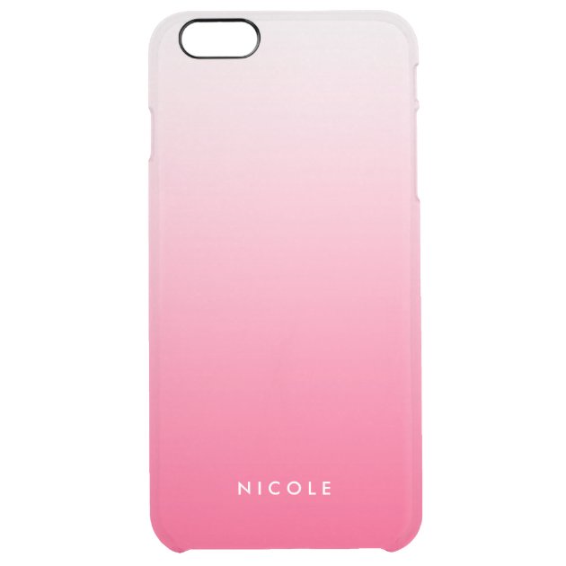 Magenta Gradient Ombre Personalized Clear Uncommon Clearlyâ„¢ Deflector iPhone 6 Plus Case