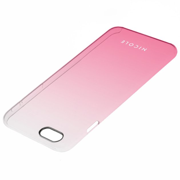 Magenta Gradient Ombre Personalized Clear Uncommon Clearlyâ„¢ Deflector iPhone 6 Plus Case-3
