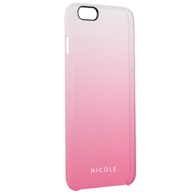 Magenta Gradient Ombre Personalized Clear Uncommon Clearlyâ„¢ Deflector iPhone 6 Plus Case-2