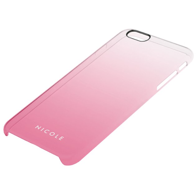 Magenta Gradient Ombre Personalized Clear Uncommon Clearlyâ„¢ Deflector iPhone 6 Plus Case-4