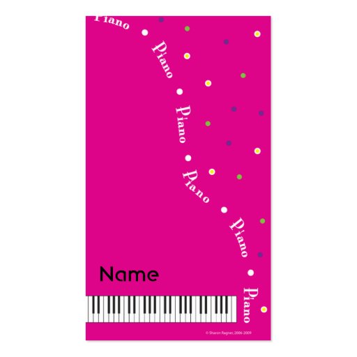Magenta Grand Piano Business Card (front side)