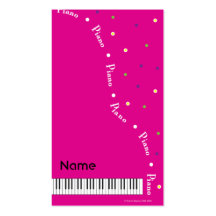 Magenta Grand Piano Business Card