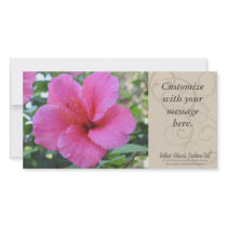 Magenta Hibiscus Photocard Custom Photo Card