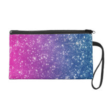 Magenta Ombre Glitter Wristlet Purse