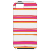 Magenta Orange Horizontal Stripe iPhone 5 Case