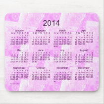 Magenta Patchwork 2014 Calendar Mouse Pad