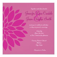 Magenta Pink Purple Flower Wedding Invitations