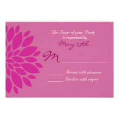 Magenta Pink Purple Flower Wedding RSVP Reply Card
