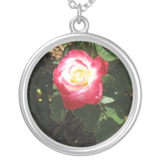 Magenta Pink Rose Necklace