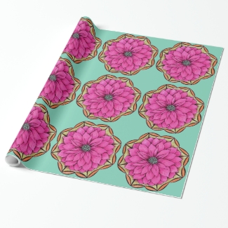 MAGENTA POINSETTIA Wrapping Paper