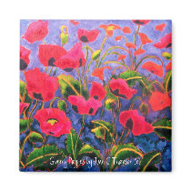 Magenta Poppies magnets