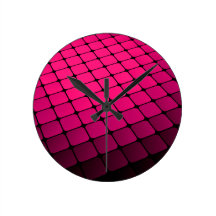 Magenta Tiles Wall Clock