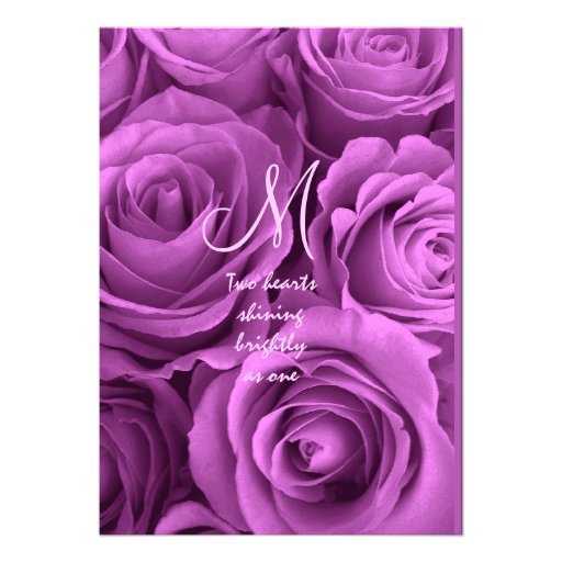 Magenta Wedding Rose Bouquet Custom Invitation