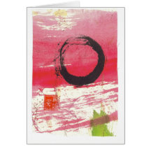 Magenta Zen Circle Greeting Cards