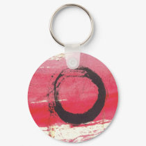 Magenta Zen Circle Keychain by plasticpumpkin Magenta Zen Circle Keychain