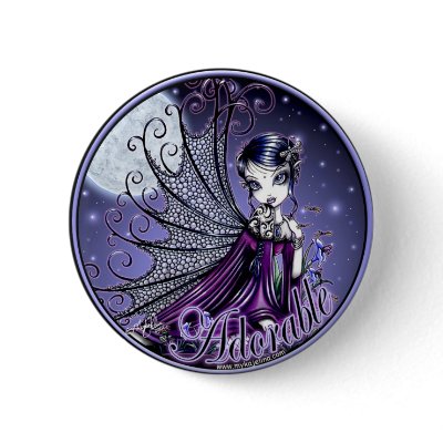 Maggy Blue Moon Adorable Fairy Button by mykajelina