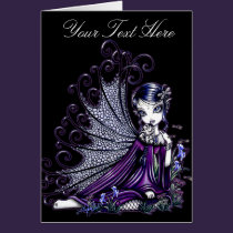 "Maggy" Plum Dragonfly Fairy Art Card