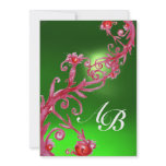 MAGIC BERRIES,MONOGRAM emerald green red Personalized Invite
