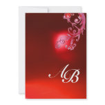 MAGIC BERRIES,MONOGRAM red ruby fuchsia white Personalized Invitations