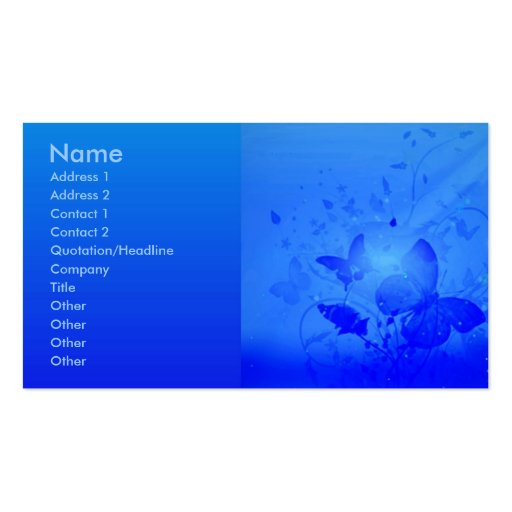 Magic Blue Profile Card Business Card Templates (front side)