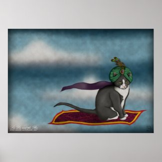 Magic Carpet Cat, print print
