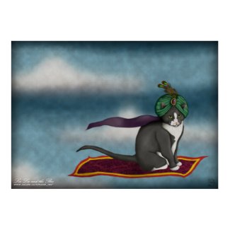 Magic Carpet Cat, print print