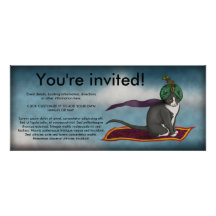 Magic Carpet Cat, skiny invitation