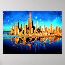 Magic City USA - Fantasy Art Poster Print