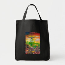 MAGIC DUEL BETWEEN BRADAMANT AND NEGROMANCER TOTE BAGS