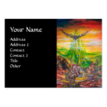 MAGIC DUEL BETWEEN BRADAMANT AND NEGROMANCER,black Business Card Templates