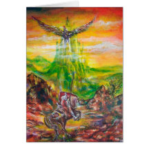 MAGIC DUEL BETWEEN BRADAMANT AND NEGROMANCER GREETING CARD