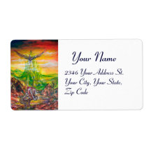 MAGIC DUEL BETWEEN BRADAMANT AND NEGROMANCER PERSONALIZED SHIPPING LABEL
