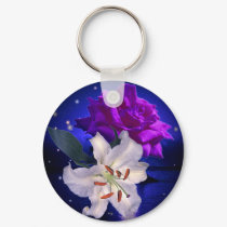 Magic Flowers Keychain by elenaind Magic Flowers Keychain