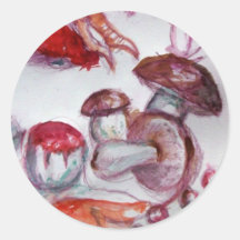 MAGIC FOLLET OF MUSHROOMS ROUND STICKER