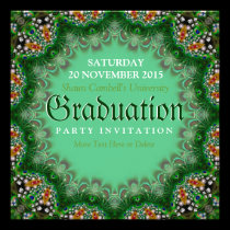 Magic Garden Green Lace Graduation Invitations invitations
