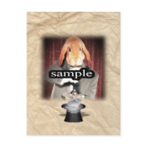 Magic Hat with Rabbit Frame postcards