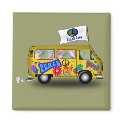 Magic Hippie Van Refrigerator Magnets by oldrockerdude