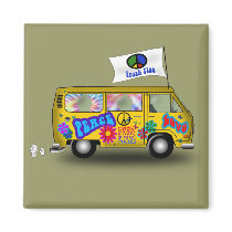 Magic Hippie Van magnets by oldrockerdude Magic Hippie Van magnets