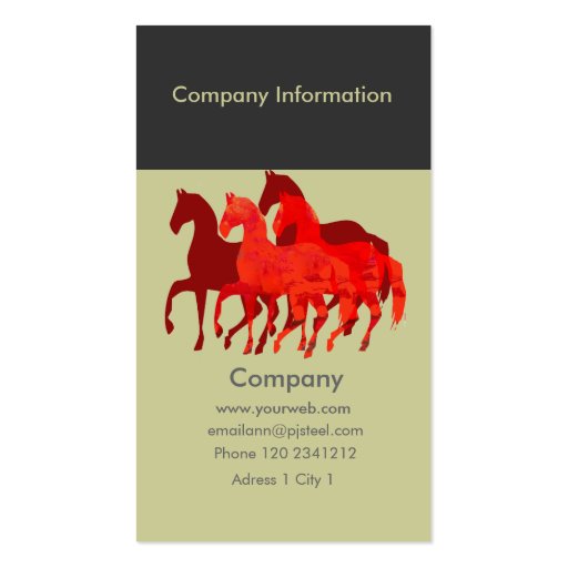 Magic  Horses Business Card Templates (back side)