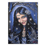 Magic in the winter night greeting card