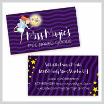 Magic kitchen baking fairy cake cookie cupcake business card templates