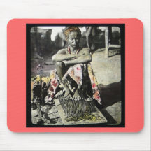 Magic Lantern Slide Fakir India on a Bed of Nails Mouse Pads
