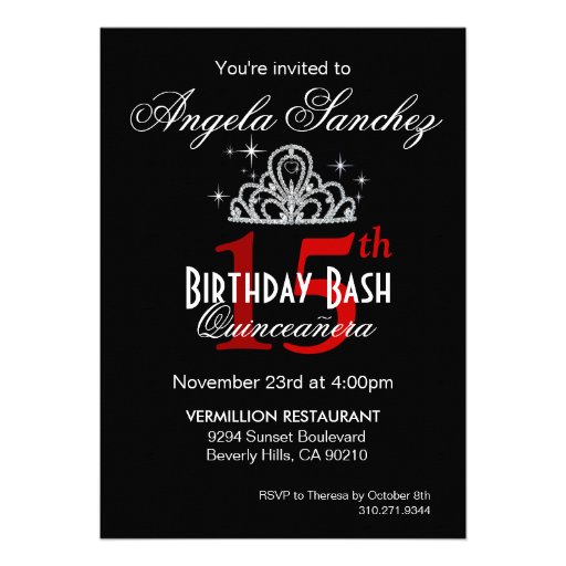 Magic Lights Photo Quinceanera - red Custom Invitations