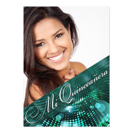 Magic Lights Photo Quinceanera - teal Personalized Invitation