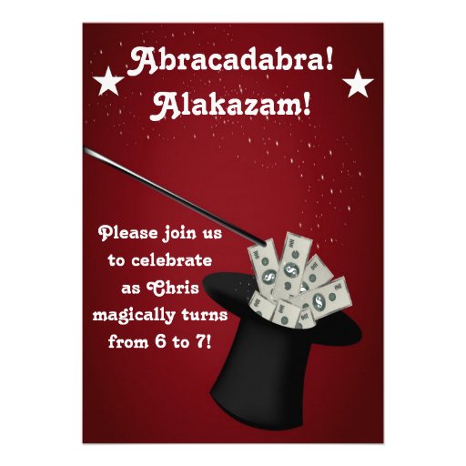 Magic Magician Birthday Party Invitation