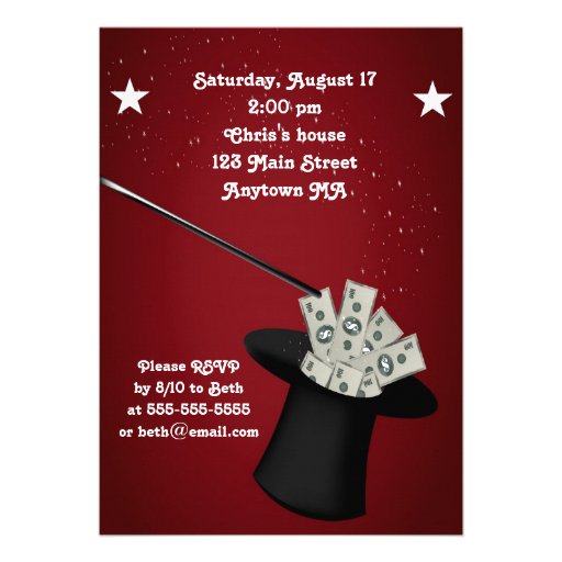 Magic Magician Birthday Party Invitation