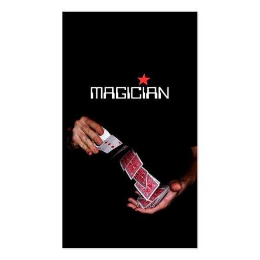 Magic Magician Card Poker Trick Entertainment Business Card Templates (front side)