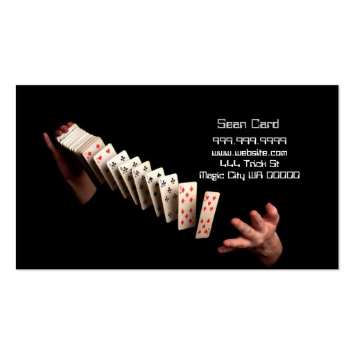 Magic Magician Card Poker Trick Entertainment Business Cards (back side)