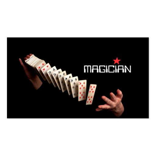 Magic Magician Card Poker Trick Entertainment Business Cards (front side)